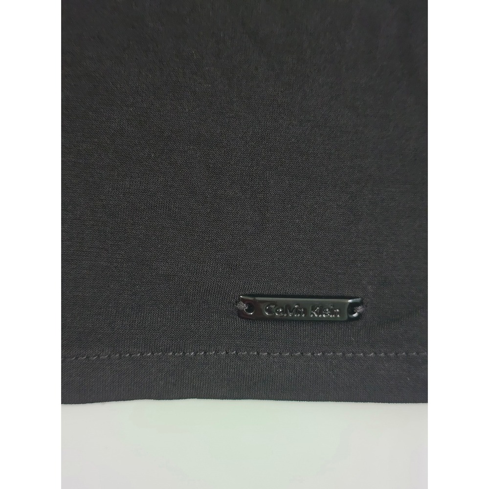 Calvin Klein Womens Blue Black Colorblock Sleeveless Shell Top Stretch Jersey L - Picture 4 of 13